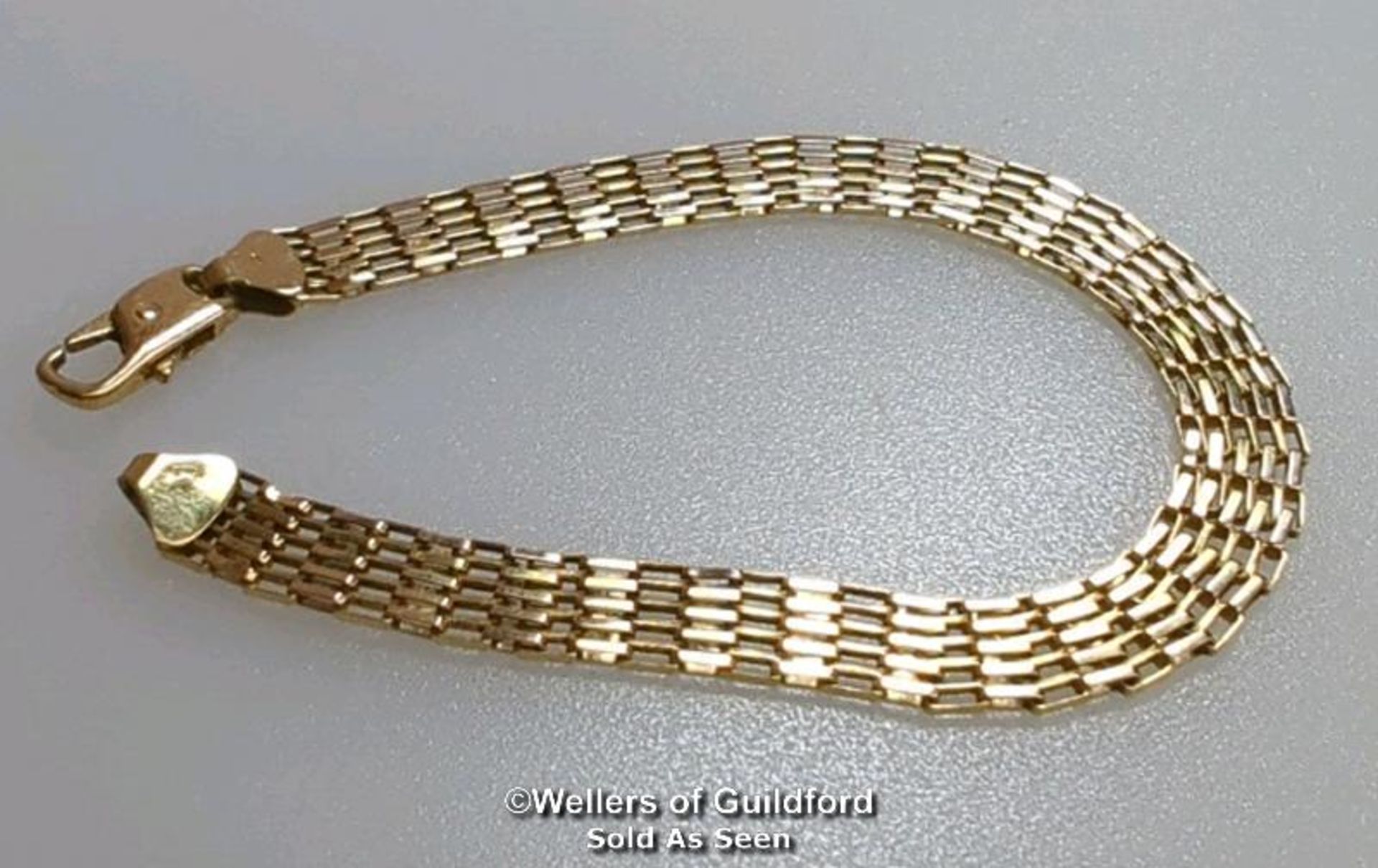 9ct gold hallmarked flexible link bracelet, length 18.5cm, gross weight 6.43g - Image 3 of 5