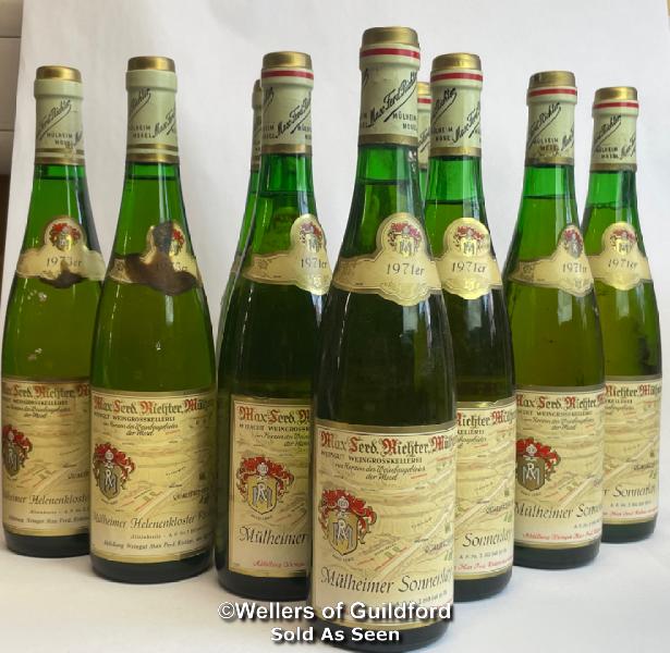Nine bottles of Max Ferd. Richter Mulheimer Helenenkloster Riesling Auslese, Six 1971 and Three 1973