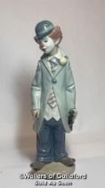 A retired Lladro Figure "Clown with Violin" no.5.472, 22cm high, overall good condition, boxed