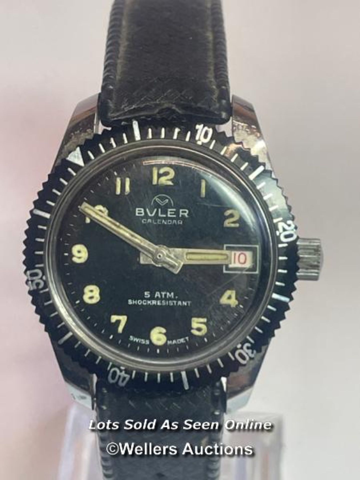 Vintage Buler 5 ATM divers wristwatch no.1368C, 2.8cm diameter dial