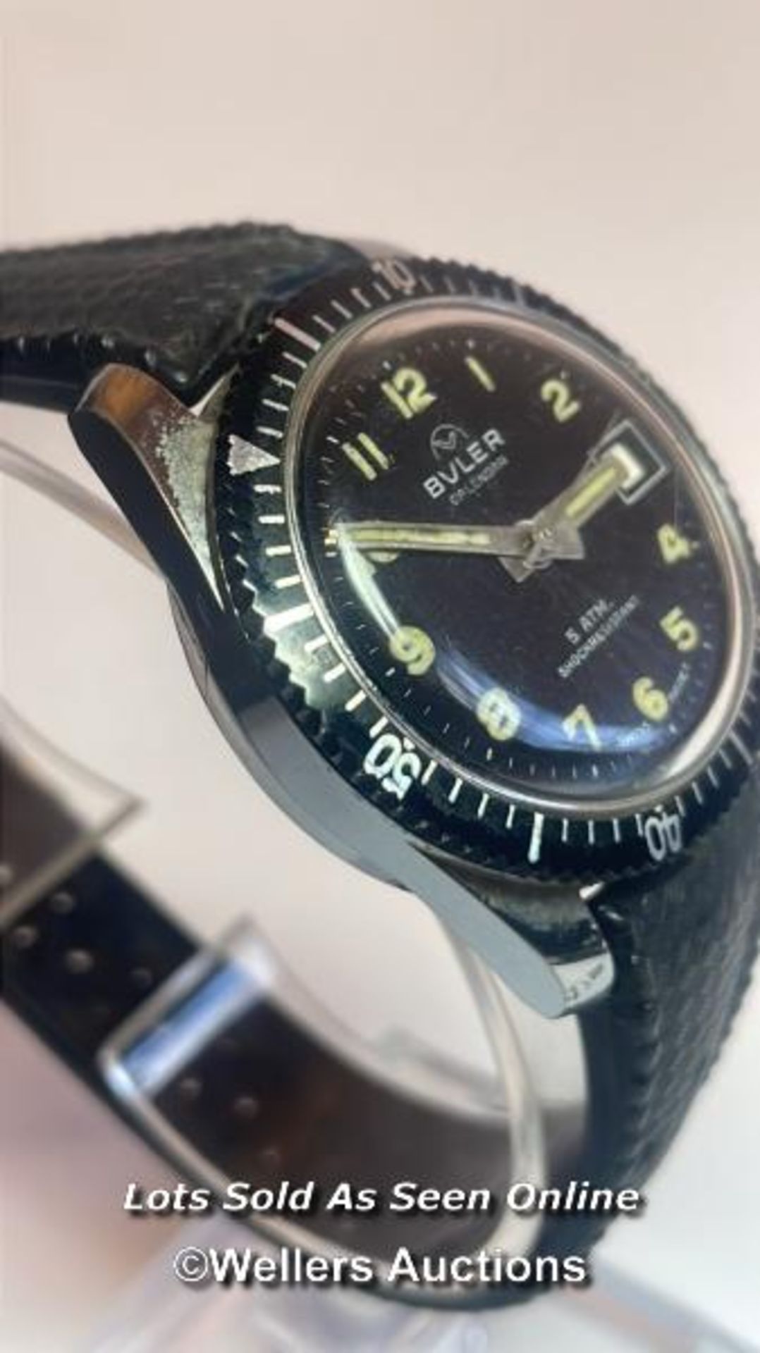 Vintage Buler 5 ATM divers wristwatch no.1368C, 2.8cm diameter dial - Image 5 of 10