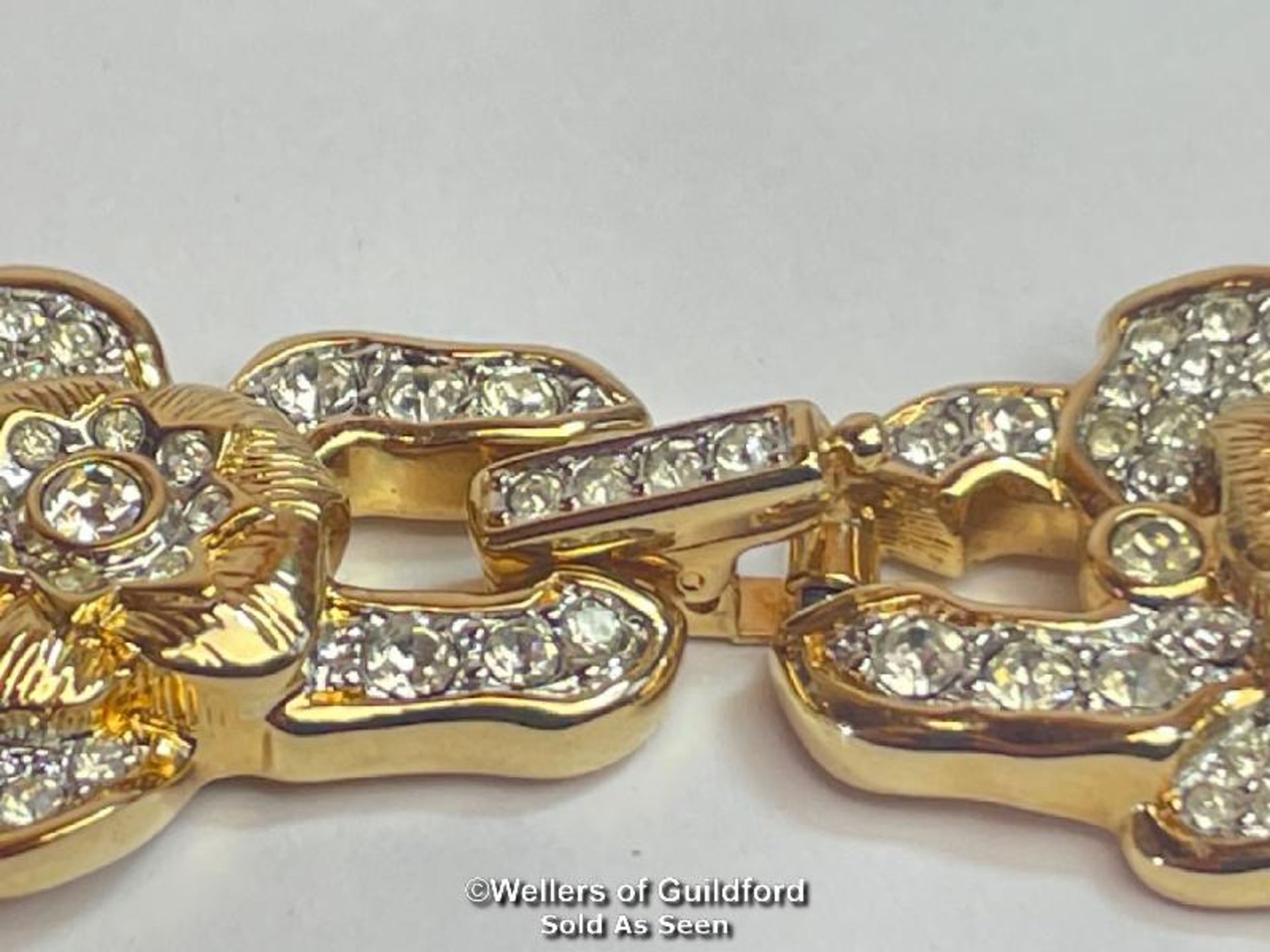 Swarovski crystal collar necklace in gold tone metal. Lenth 17"/ 44cm - Image 3 of 6