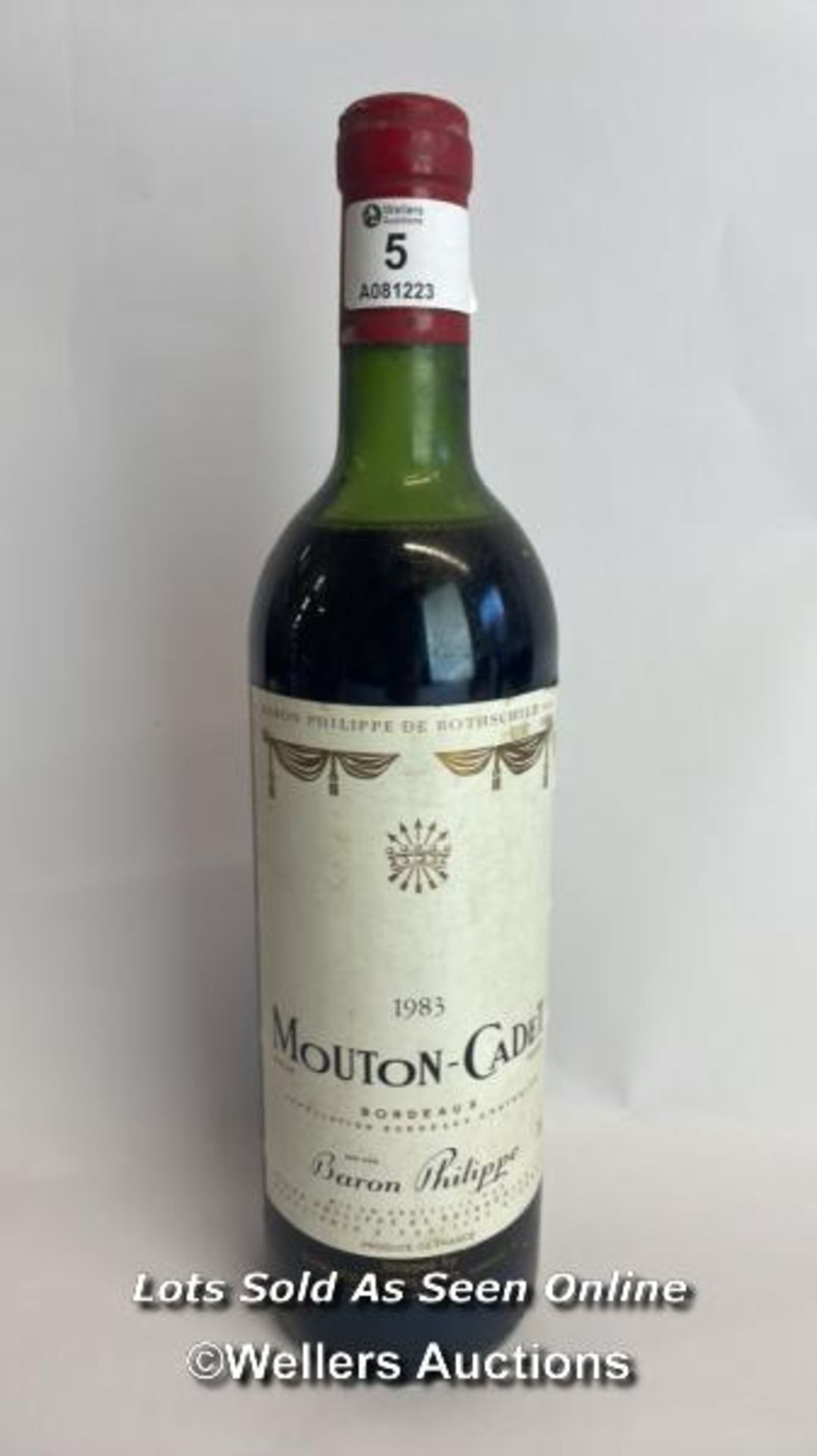 1983 Baron Phillippe De Rothschild Mouton Cadet Bordeaux, 75cl, No vol indicated / Please see images