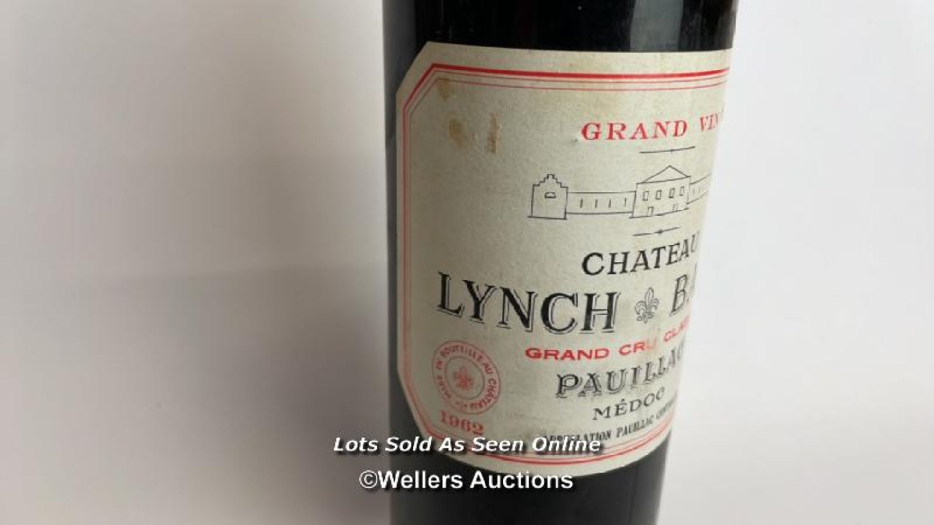 1962 Grand Vint Chateau Lynch Bages Grand Cru Classe Pauillac Medoc, 75cl / Please see images for - Image 3 of 6