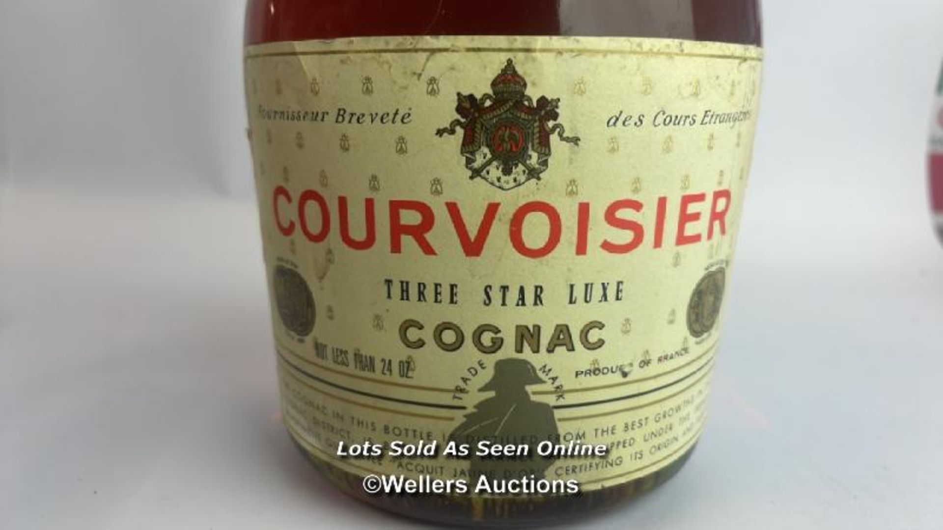 Courvoisier 3 Star Luxe Cognac, 24oz, Includes cannon style Couroisier branded pourer / Please see - Image 6 of 10
