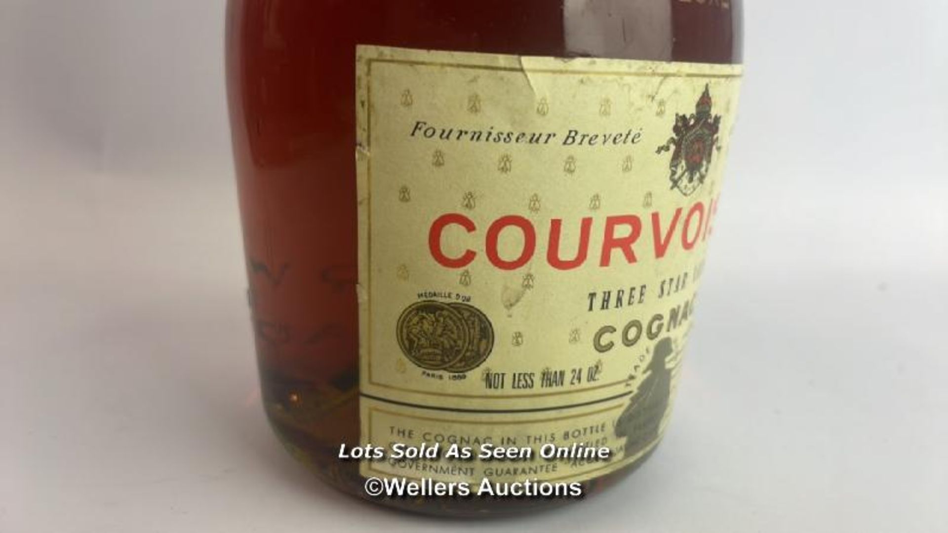 Courvoisier 3 Star Luxe Cognac, 24oz, Includes cannon style Couroisier branded pourer / Please see - Image 7 of 10