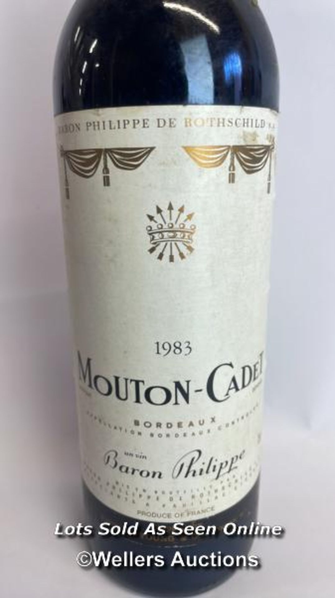 1983 Baron Phillippe De Rothschild Mouton Cadet Bordeaux, 75cl, No vol indicated / Please see images - Image 2 of 4