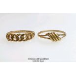 Two 9ct gold hallmarked rings, both size O. Total gross weight 1.82g