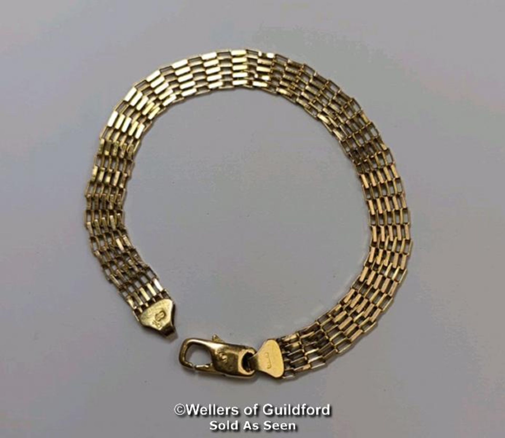 9ct gold hallmarked flexible link bracelet, length 18.5cm, gross weight 6.43g - Bild 2 aus 5