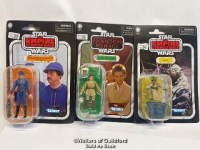 Star Wars - Three Hasbro vintage collection 3 3/4" figures including Yoda (VC218), Anakin