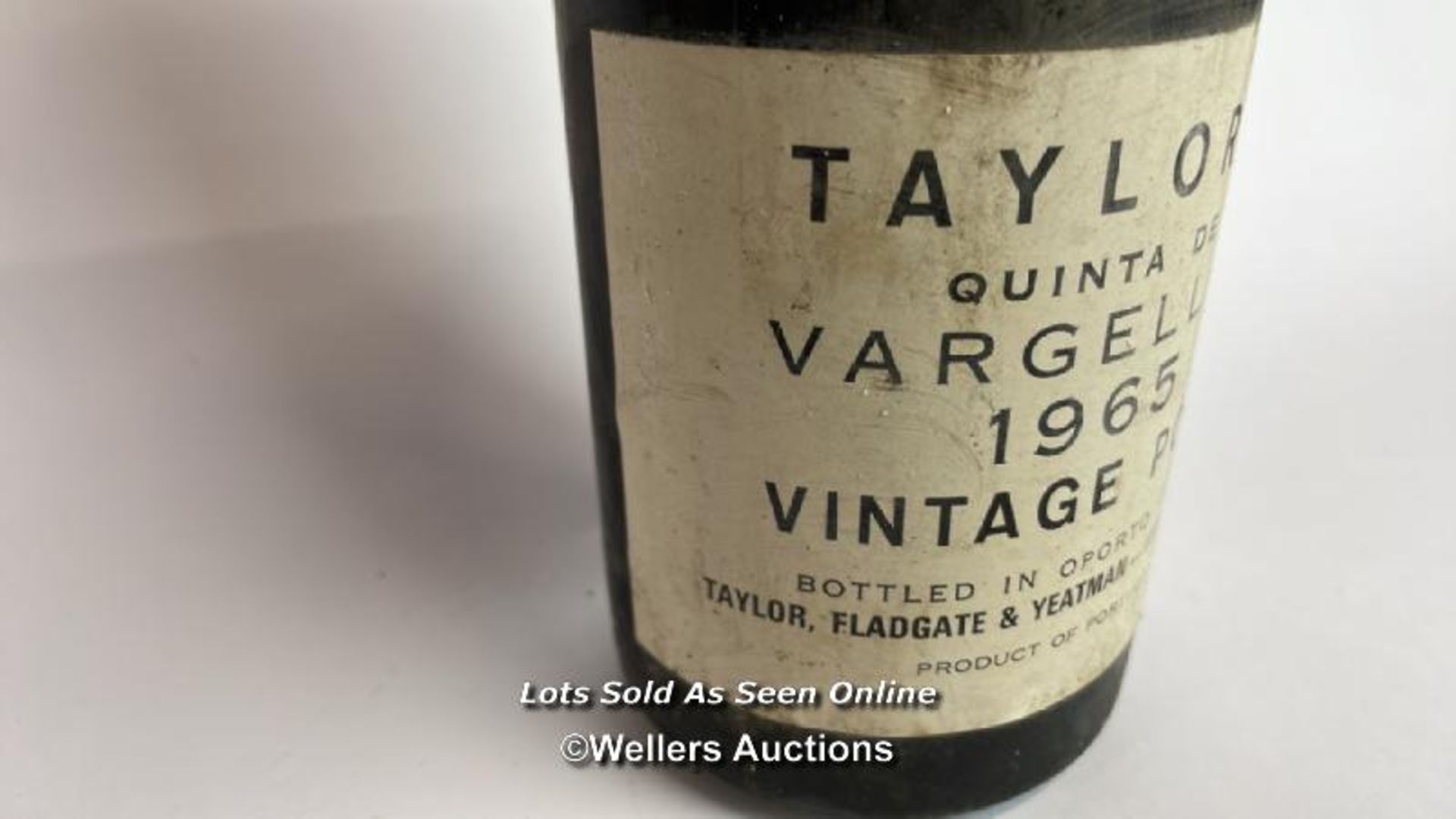 Taylor's Quinta De Vargellas 1965 Vintage port, Minor damage to cap / Please see images for fill - Image 3 of 6