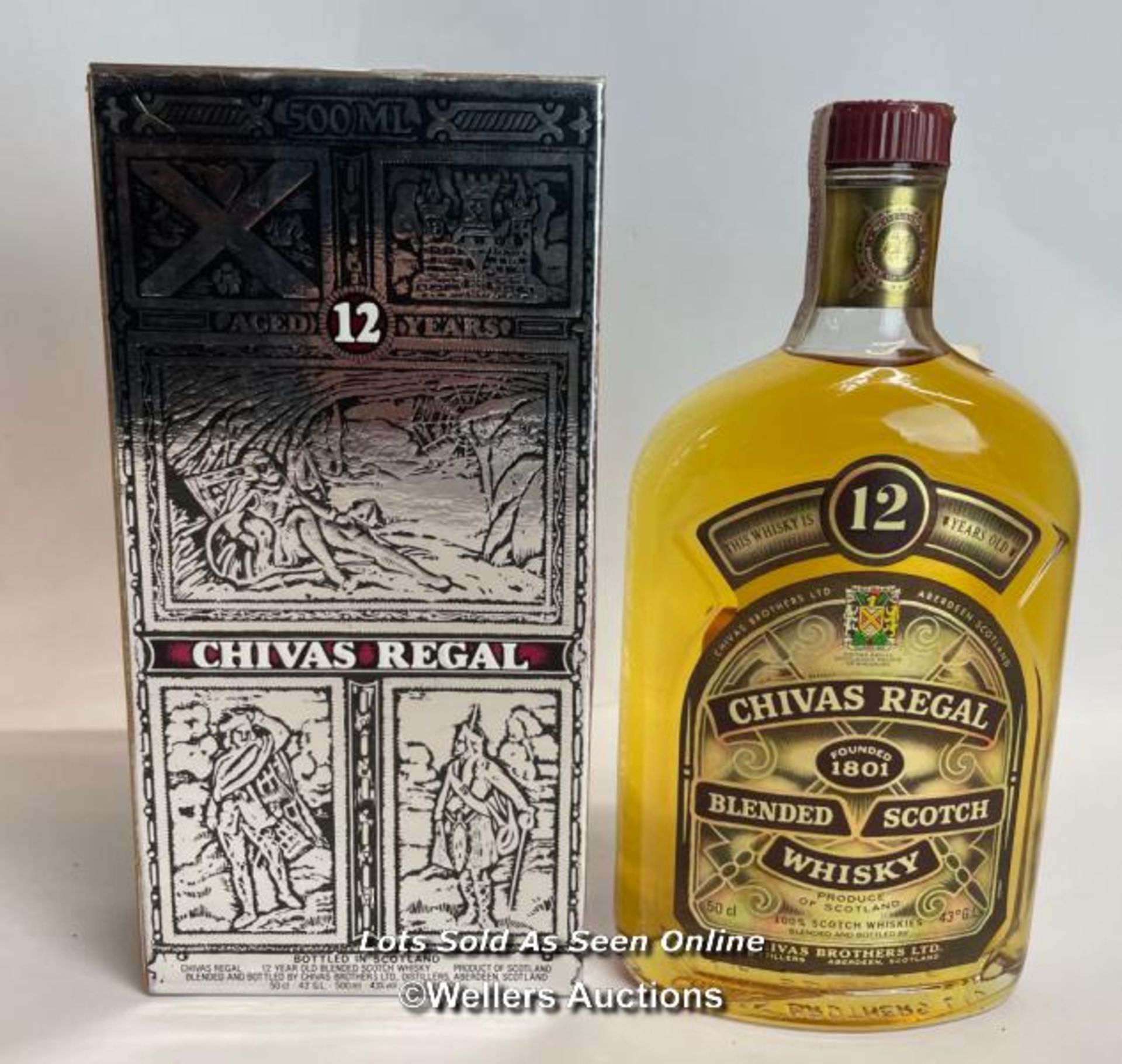 Chivas Regal Blended Scotch Whisky, Aged 12 Years, 50cl, 43% vol, In original box / Please see