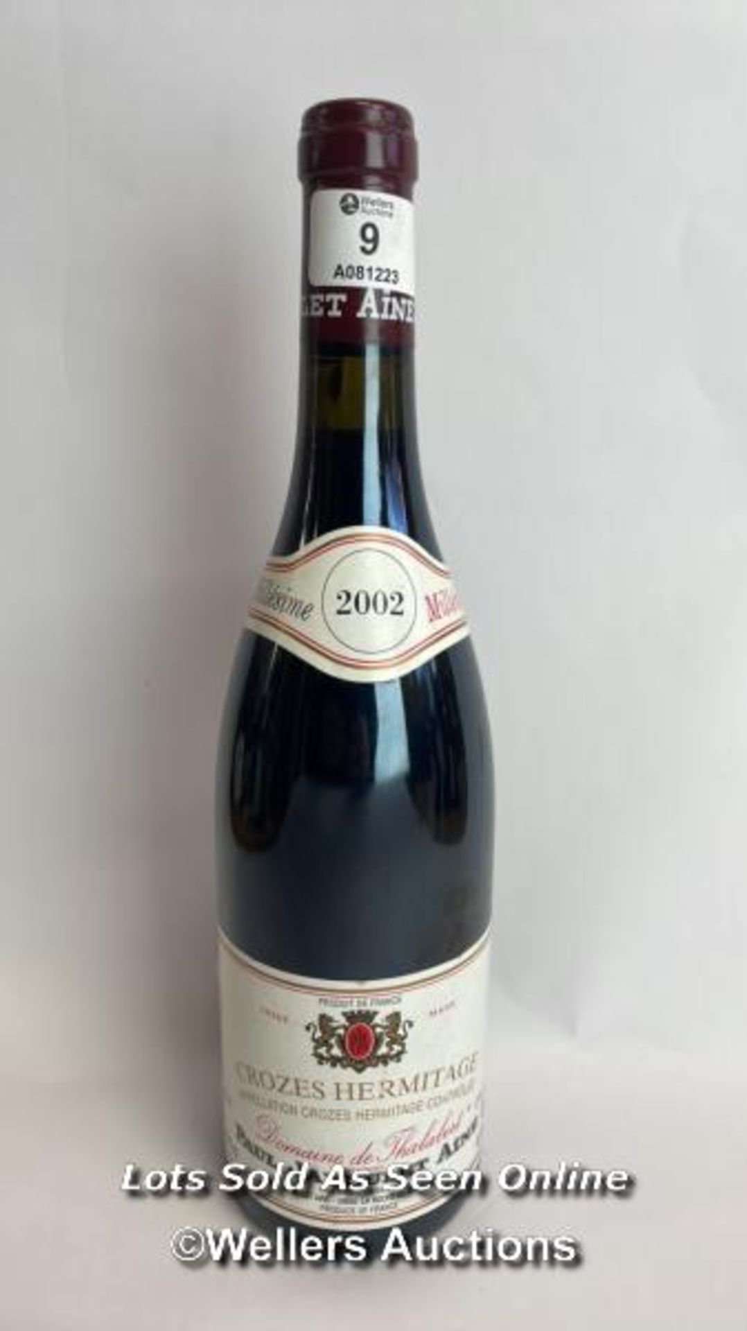 2002 Millesime Crozes Hermitage Paul Jaboulet Aine, 75cl, 12.5% VOL / Please see images for fill
