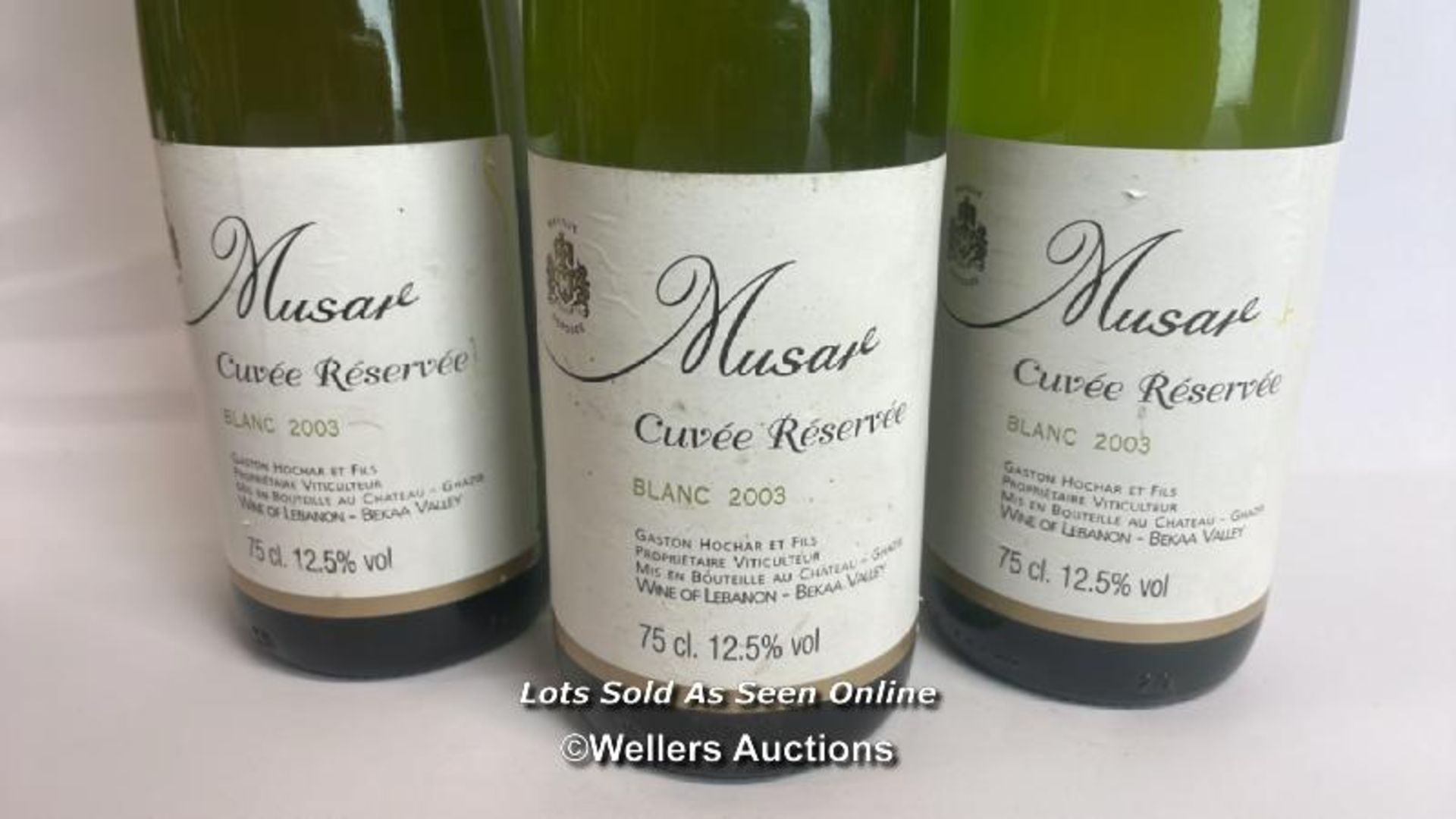 Three bottles of 2003 Musar Cuvee Reserve Blanc, Wine of Lebanon (Bekaa Valley), 75cl, 12.5% vol / - Image 3 of 6