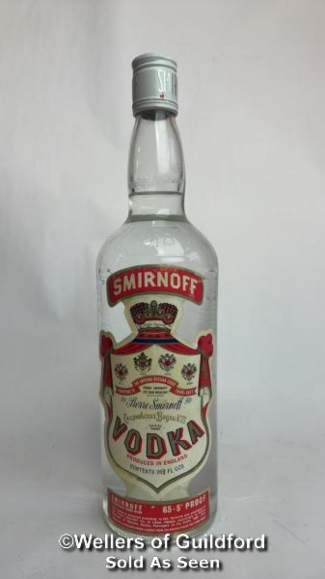 Smirnoff Vodka, 26 2/3fl, 65.5 Proof / Please see images for fill level and general condition.