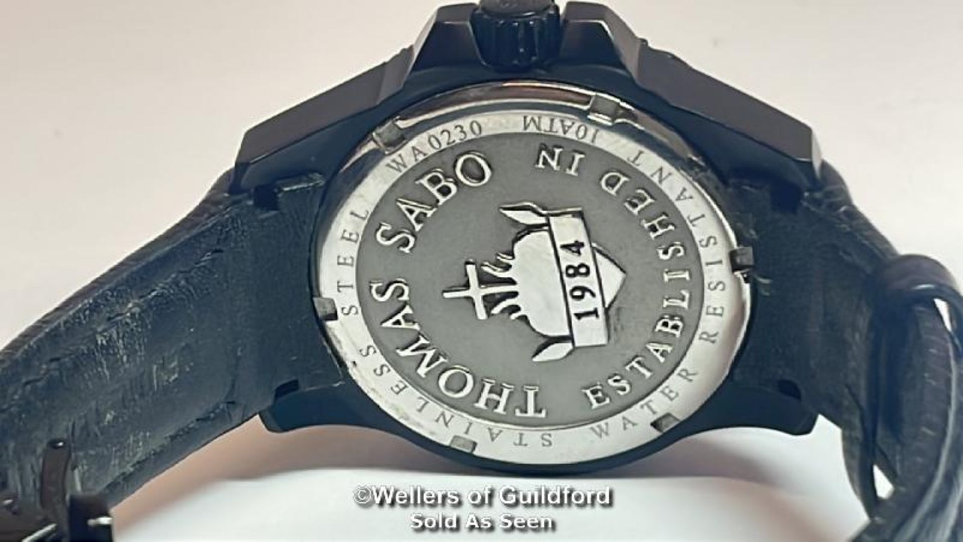 Thomas Sabo matt black stainless-steel wristwatch with dragon motif no. WA0230, with box, 4.4cm - Image 8 of 14
