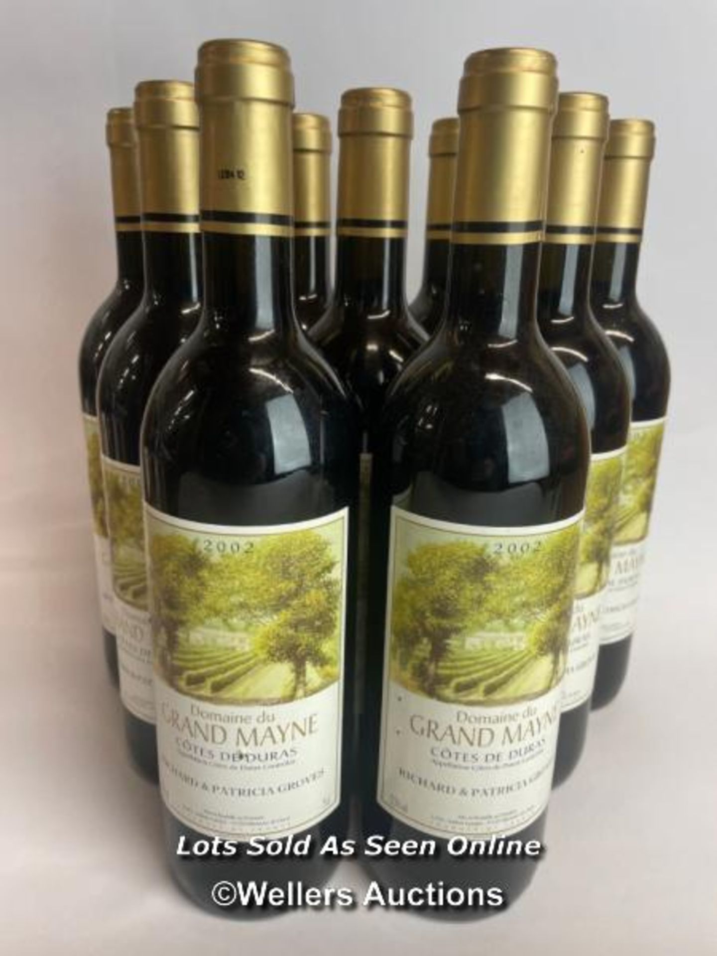 Nine bottles of 2002 Domaine Du Grande Mayne Cotes De Duras, Richard and Patricia Groves. 75cl, 12.