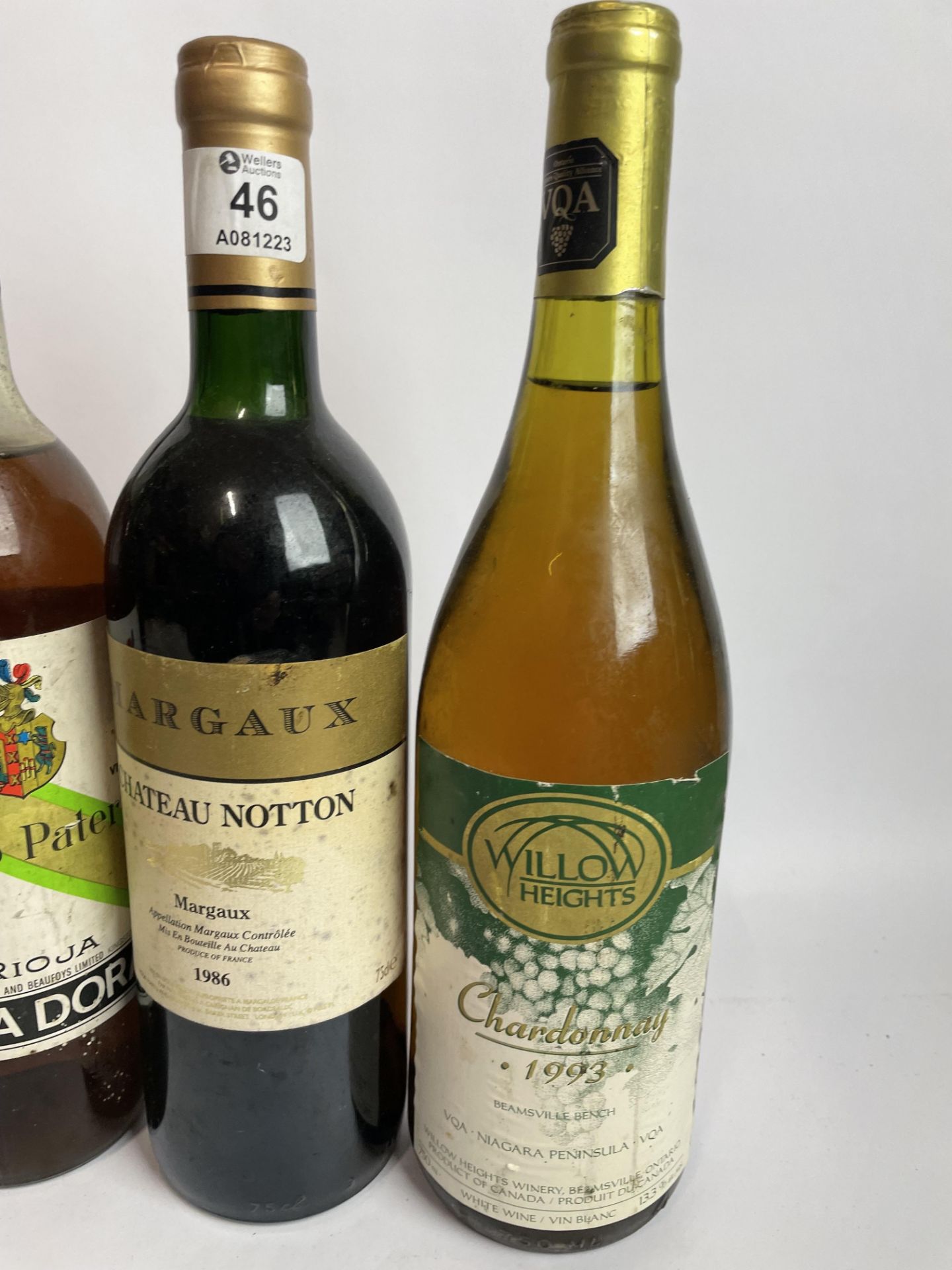 Four bottles of vintage wines inc. 1986 Margaux Chateau Notton, 1993 Willow Heights Chardonnay, 1985 - Image 3 of 3