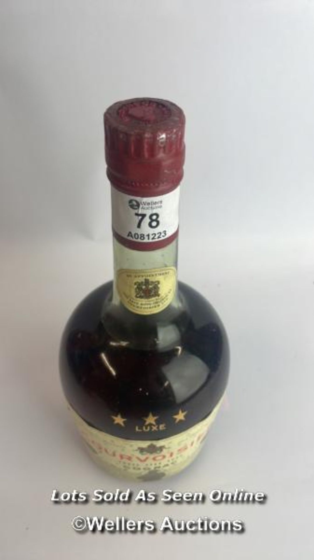 Courvoisier 3 Star Luxe Cognac, 24oz, Includes cannon style Couroisier branded pourer / Please see - Image 9 of 10