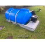 WESTERN 2000L WATER TANK, 2000L, WITH FORK LIFT PORTS, ELECTRIC WATER PUMP, VERY LITTLE WORK