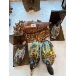 COLLECTION OF HAND PAINTED WOODEN DUCKS