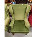 REPRODUCTION ARMCHAIR UPHOLSTERED GREEN