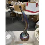 J DITCHFIELD GLASS IRIDESCENT VASE 14" H