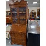 REPRODUCTION OAK BUREAU BOOKCASE