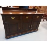 REPRODUCTION OAK SIDEBOARD WITH 3 LOCKABLE DRAWERS