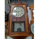 VICTORIAN ROSEWOOD AND MARKETRY CLOCK