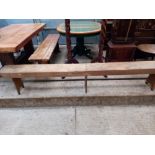 LARGE VICTORIAN PINE BENCH