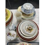 POTTERY PLATES, DERBY DISH