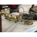BRASS HORSE AND CART