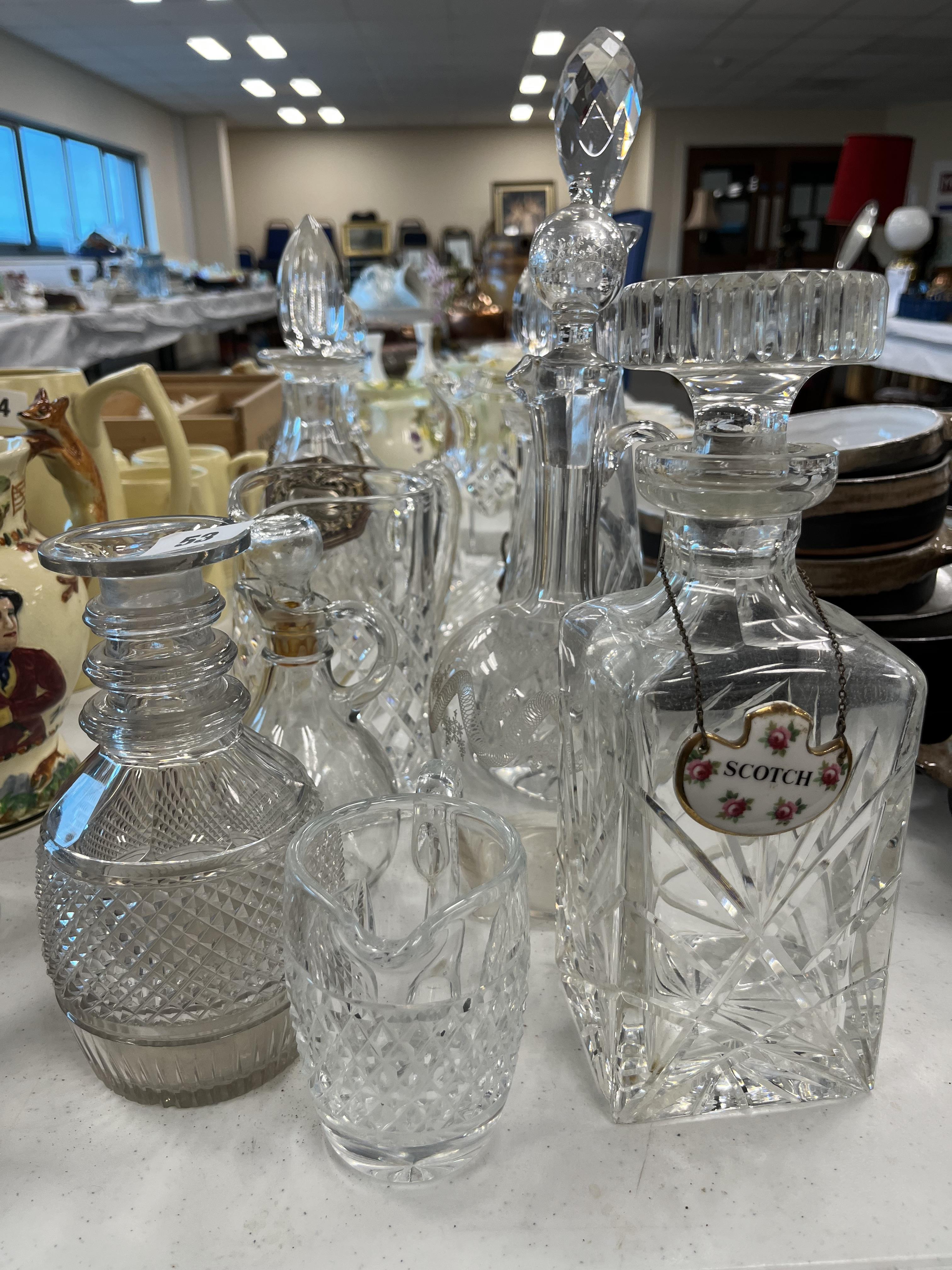 COLLECTION OF CUT GLASS DECANTERS - Image 3 of 3