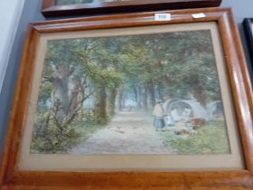 VICTORIAN WATER COLOUR OF COUNTRY SCENE