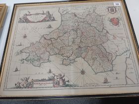 A JANNSON 1662 COLOURED MAP OF WALES