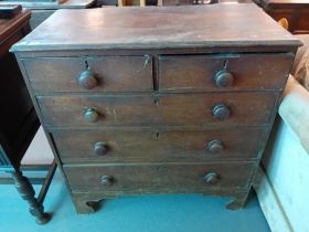 LATE 18TH CENTURY OAK CHEST OF DRAWERS