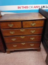 18TH CENTURY OAK CHEST OF 5 DRAWERS