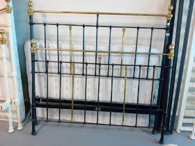 VICTORIAN BRASS & IRON DOUBLE BED