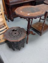 EARLY VICTORIAN OAK &MAHOGANY SIDE TABLE