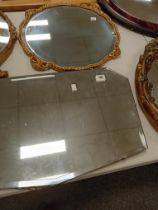 ART DECO MIRROR AND CIRCULAR BEVAL GLASS