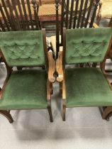 PAIR OF REPRODUCTION UPHOLSTERED CHAIRS