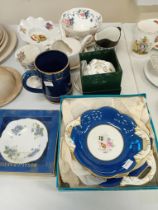 2 COALPORT DISHES, BOXED MINTON DISH