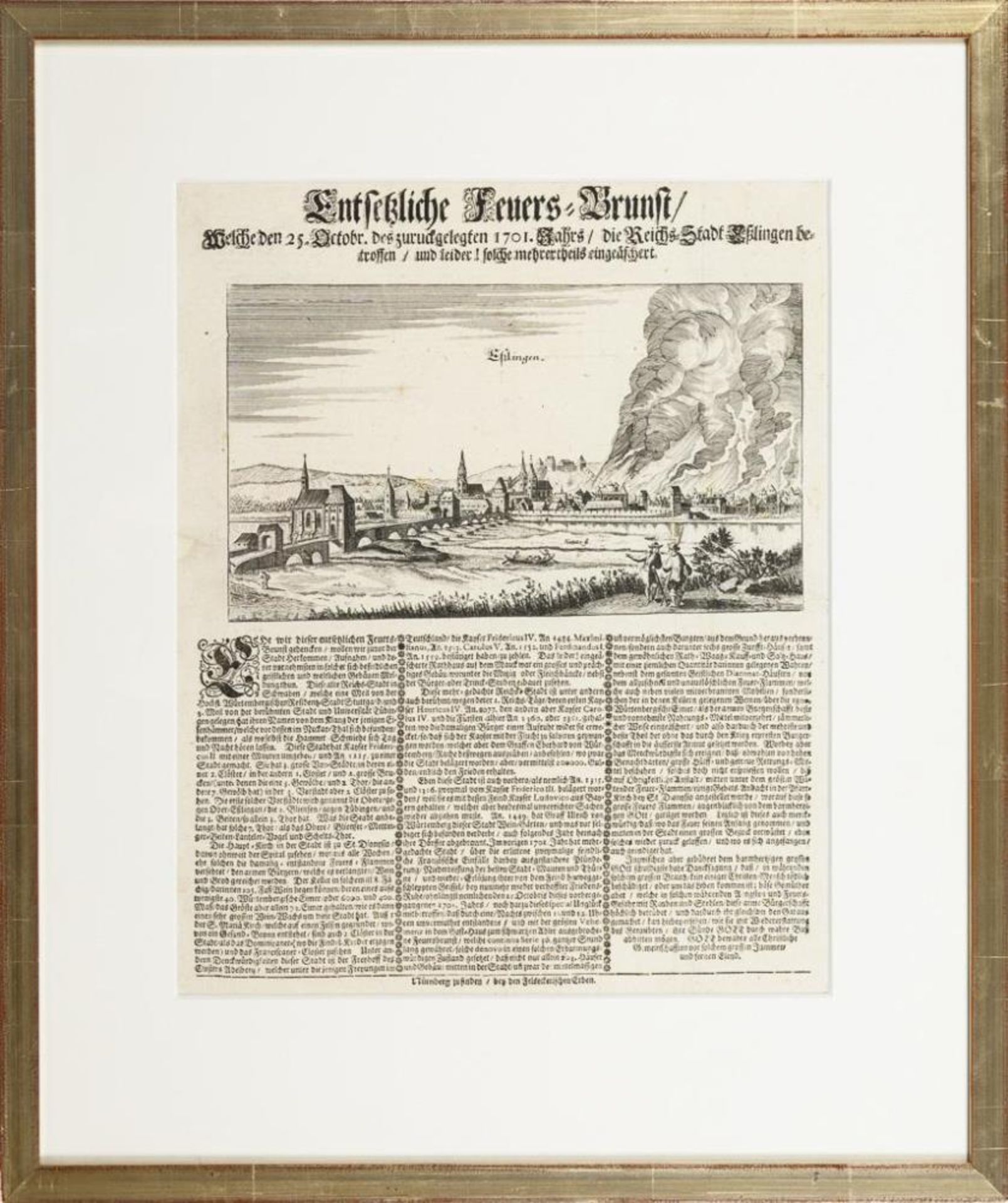 Darstellung des Stadtbrandes in Esslingen im Jahr 1701. - Bild 2 aus 2