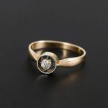 Ring mit Altschliff-Brillant um 1920.