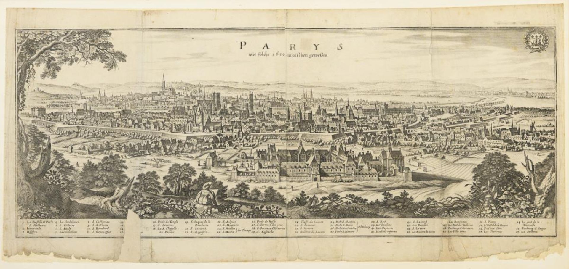MERIAN, Matthäus (1593 Basel - 1650 Schwalbach). Ansicht der Stadt Paris.
