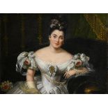 GERARD, Francois zugeschrieben (1770 Rom - 1837 Paris). Elegante Dame mit Perlen.