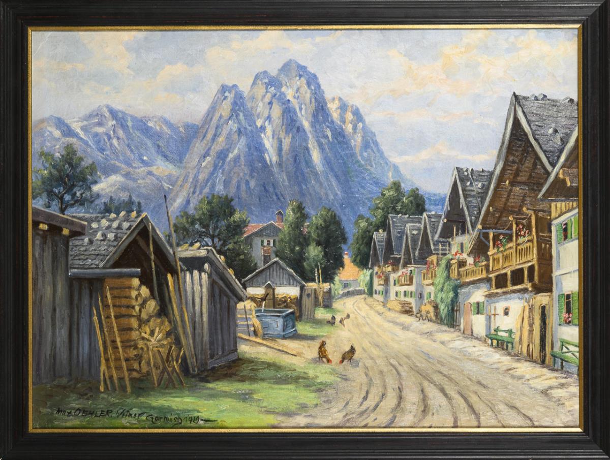 OEHLER, Max (1881 Eisenach - 1943 Weimar). Frühlingsstraße in Garmisch. - Image 3 of 5