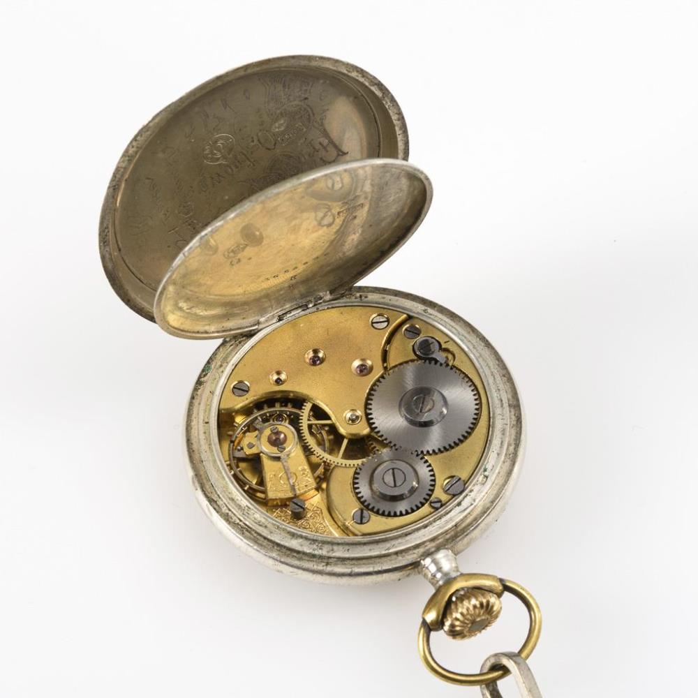 Silberne Taschenuhr mit Uhrenkette "C. Retzlaff, Ostrowo".. OMEGA. - Image 3 of 3