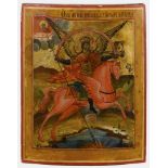 Ikone mit Erzengel Michael als Bekämpfer des Antichristen.